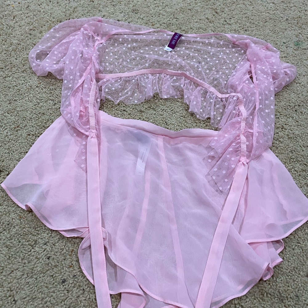 Adore Me Light Pink Lindy crop top and shorts Lingerie-M - Picture 4 of 6